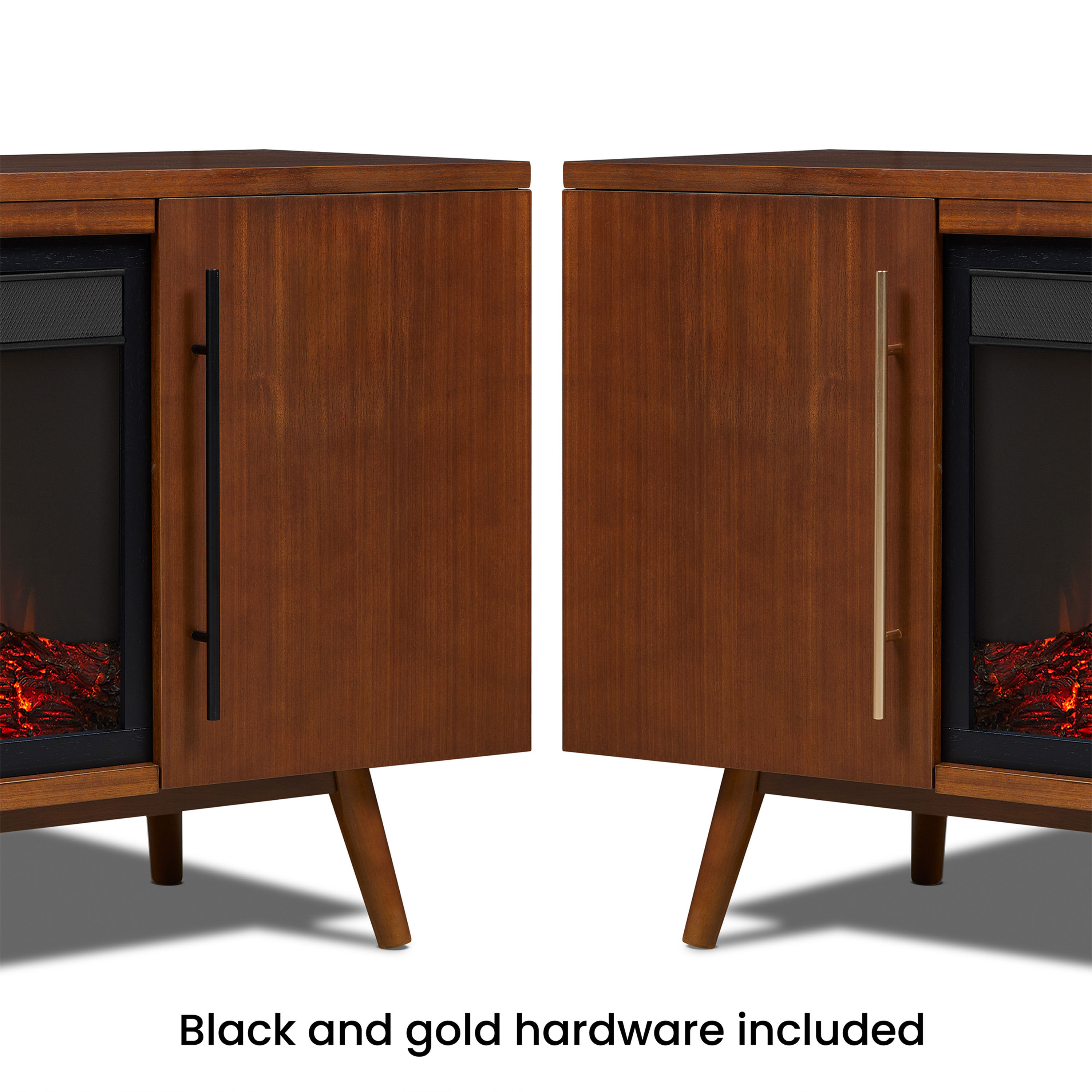 Chester Natural Wood Electric Fireplace Media Stand image number 2