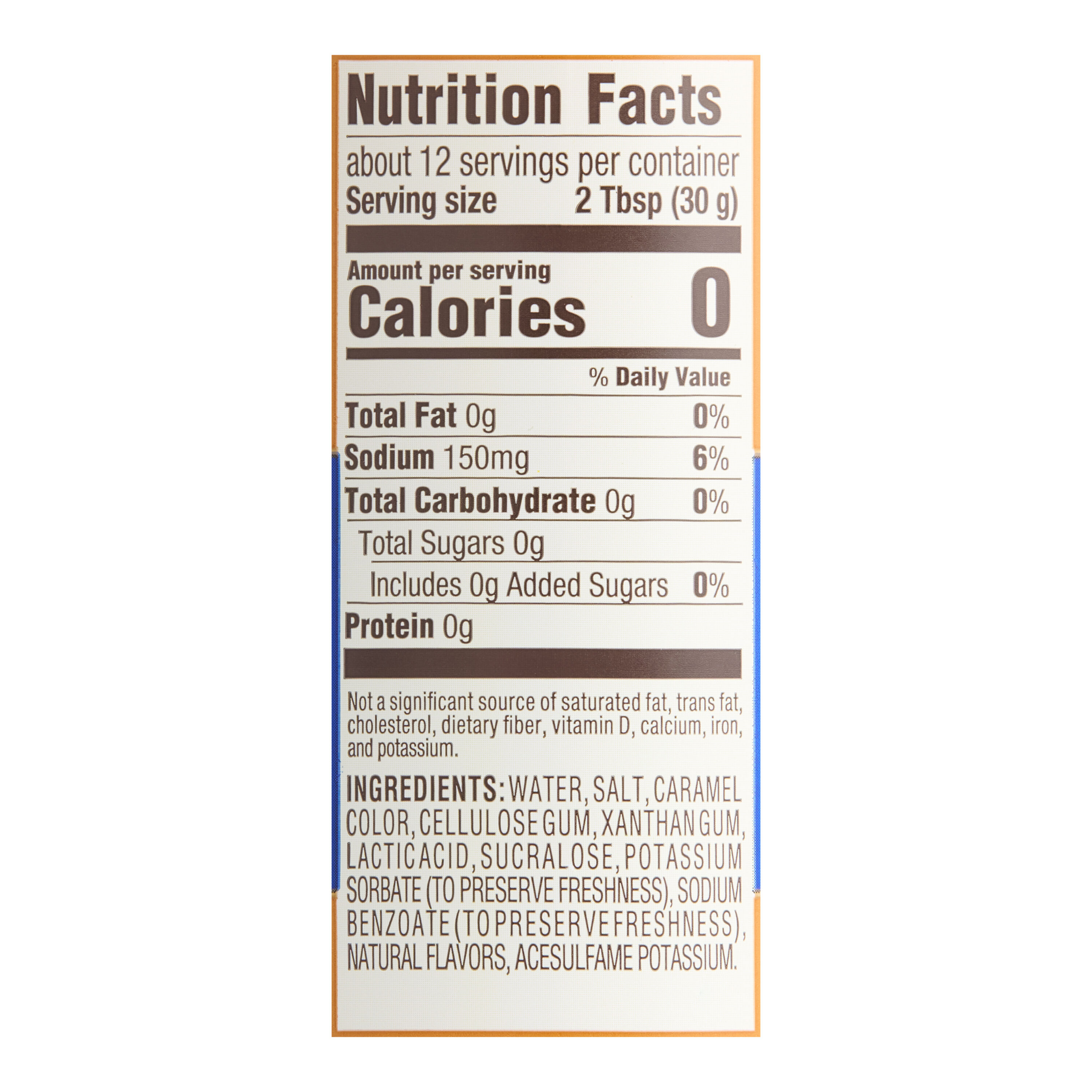 Torani Zero Calorie Caramel Beverage Sauce