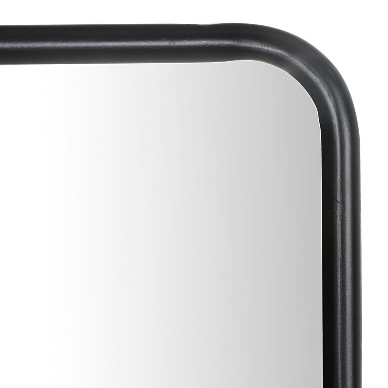 Rectangular Black Wall Mirror with Shelf image number 4
