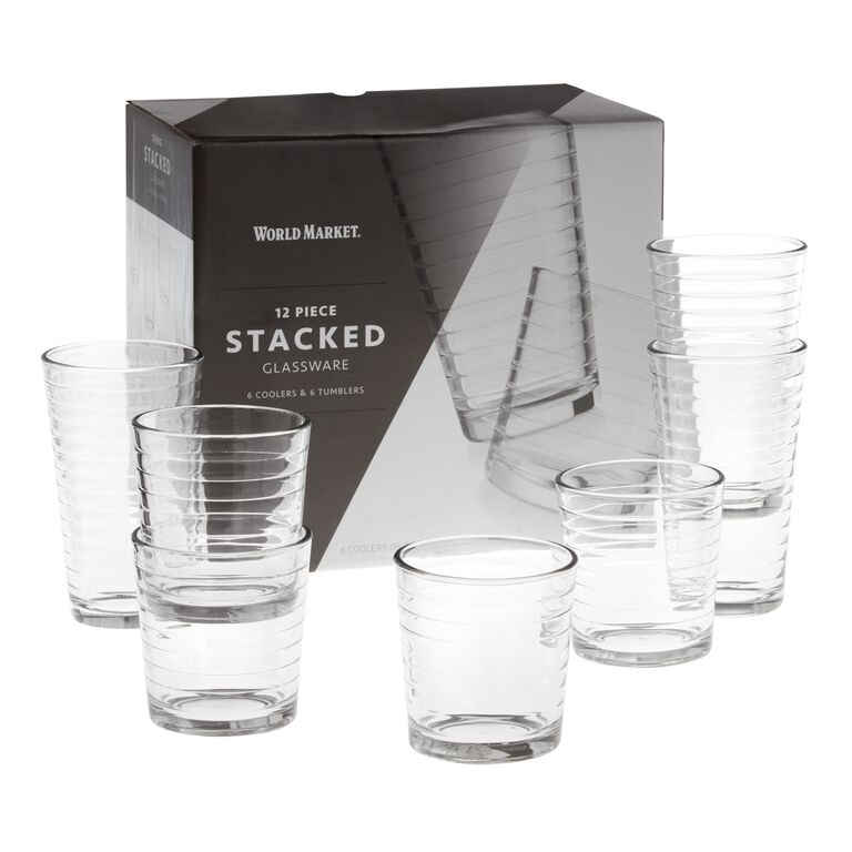 Stacked Glassware 12 Piece Set - World Market