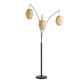Raffia Globe and Metal 3 Light Adjustable Arc Floor Lamp image number 2