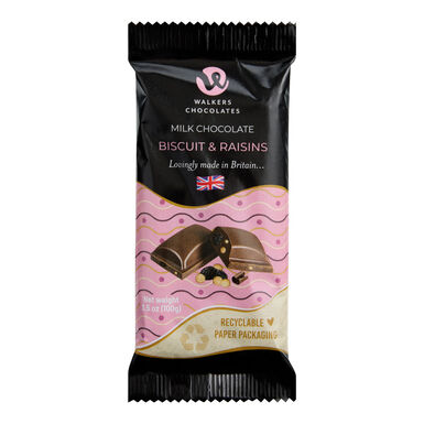 Walkers Chocolates Raisins and Biscuit Milk Chocolate Bar Walkers Chocolates Raisins and Biscuit Milk Chocolate Bar