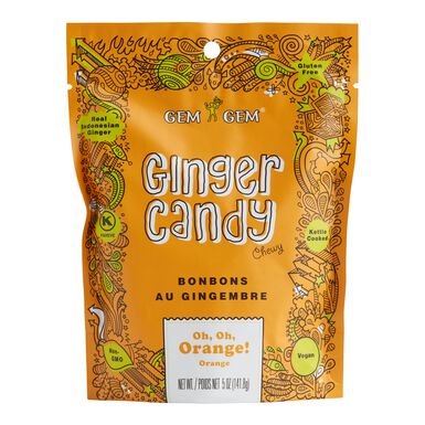 Gem Gem Orange Ginger Chewy Candy Gem Gem Orange Ginger Chewy Candy