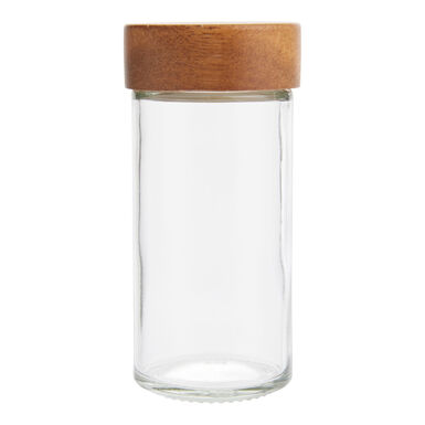 Mini Glass and Wood Spice Jar with Shaker Insert Mini Glass and Wood Spice Jar with Shaker Insert