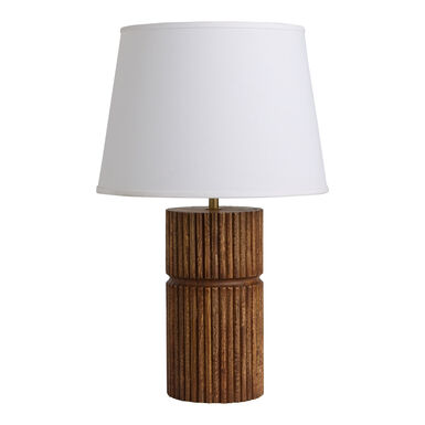 Niko Natural Wood Tiered Cylinder Fluted Table Lamp Base Niko Natural Wood Tiered Cylinder Fluted Table Lamp Base