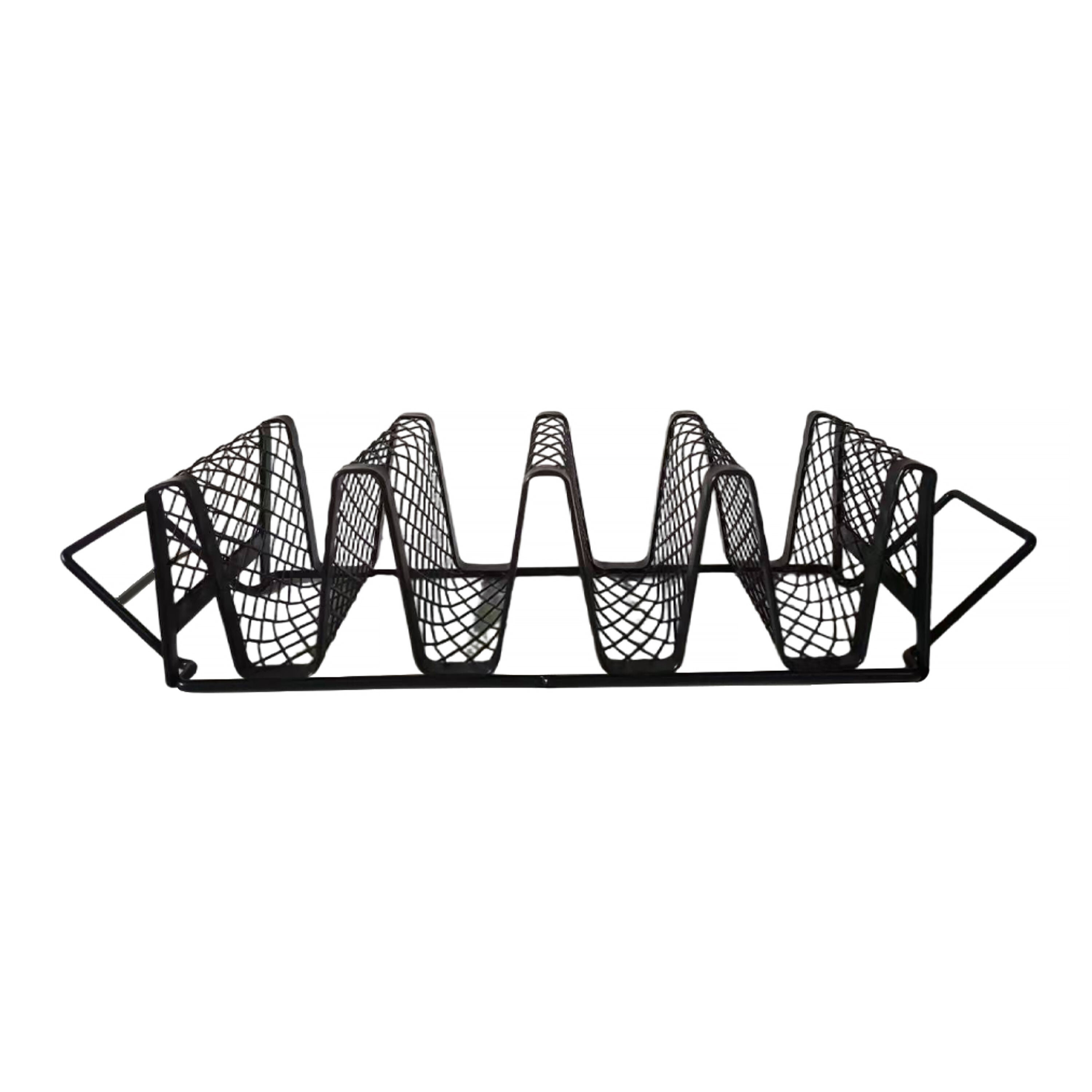Black Nonstick Stainless Steel Taco Holder and Baking Rack image number 0