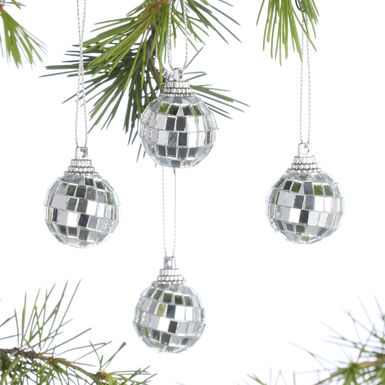 Mini Silver Disco Ball Ornaments 12 Pack Mini Silver Disco Ball Ornaments 12 Pack