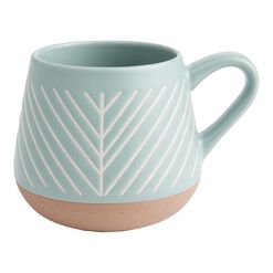 Matte Mint Green Reactive Glaze Geo Ceramic Mug