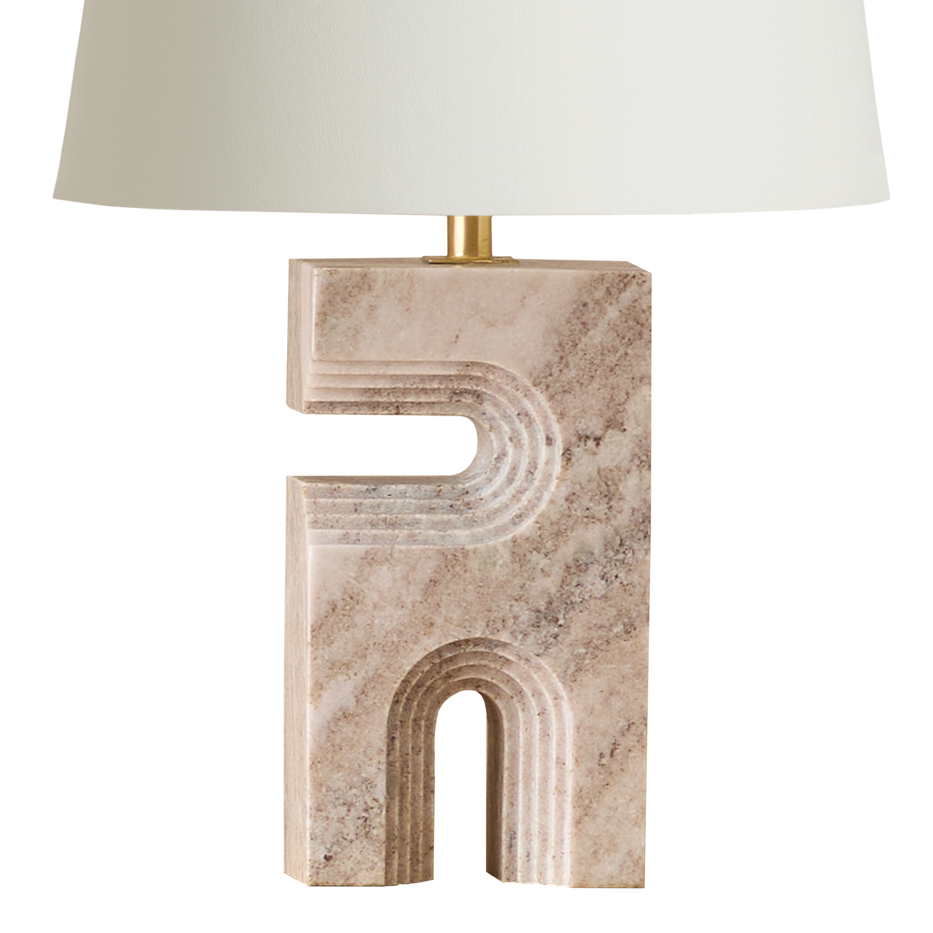 Natural Carved Marble Abstract Arches Table Lamp Base
