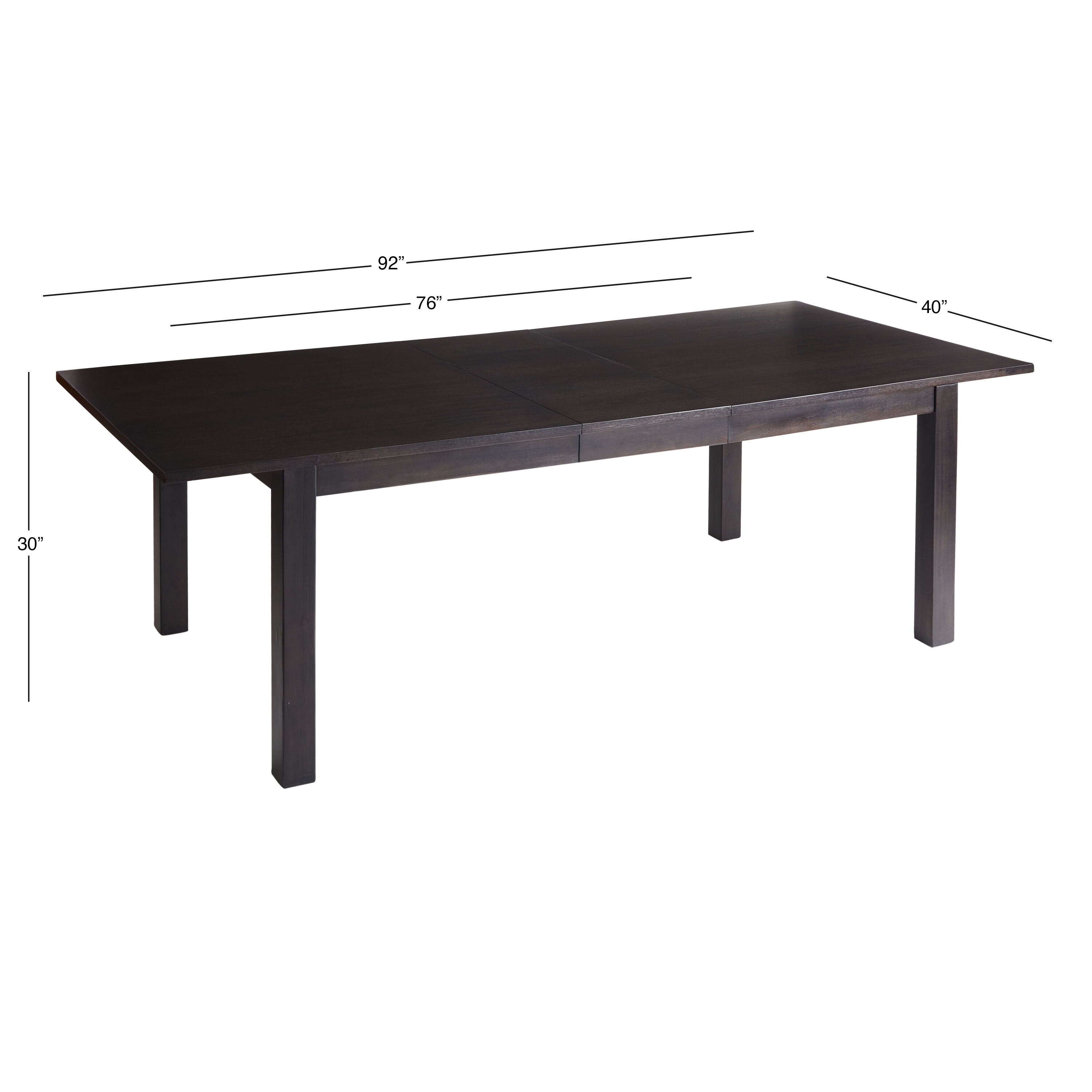 Gabriela Charcoal Wood Extension Dining Table