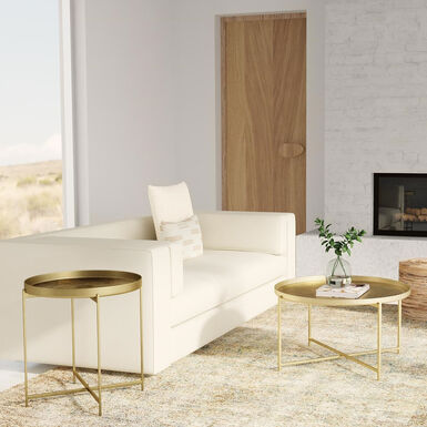 Lillie Round Gold Etched Tray Top Folding Coffee Table Lillie Round Gold Etched Tray Top Folding Coffee Table