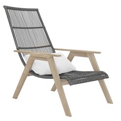 Gray All Weather and Teak Hakui Outdoor Chair Set Of 2