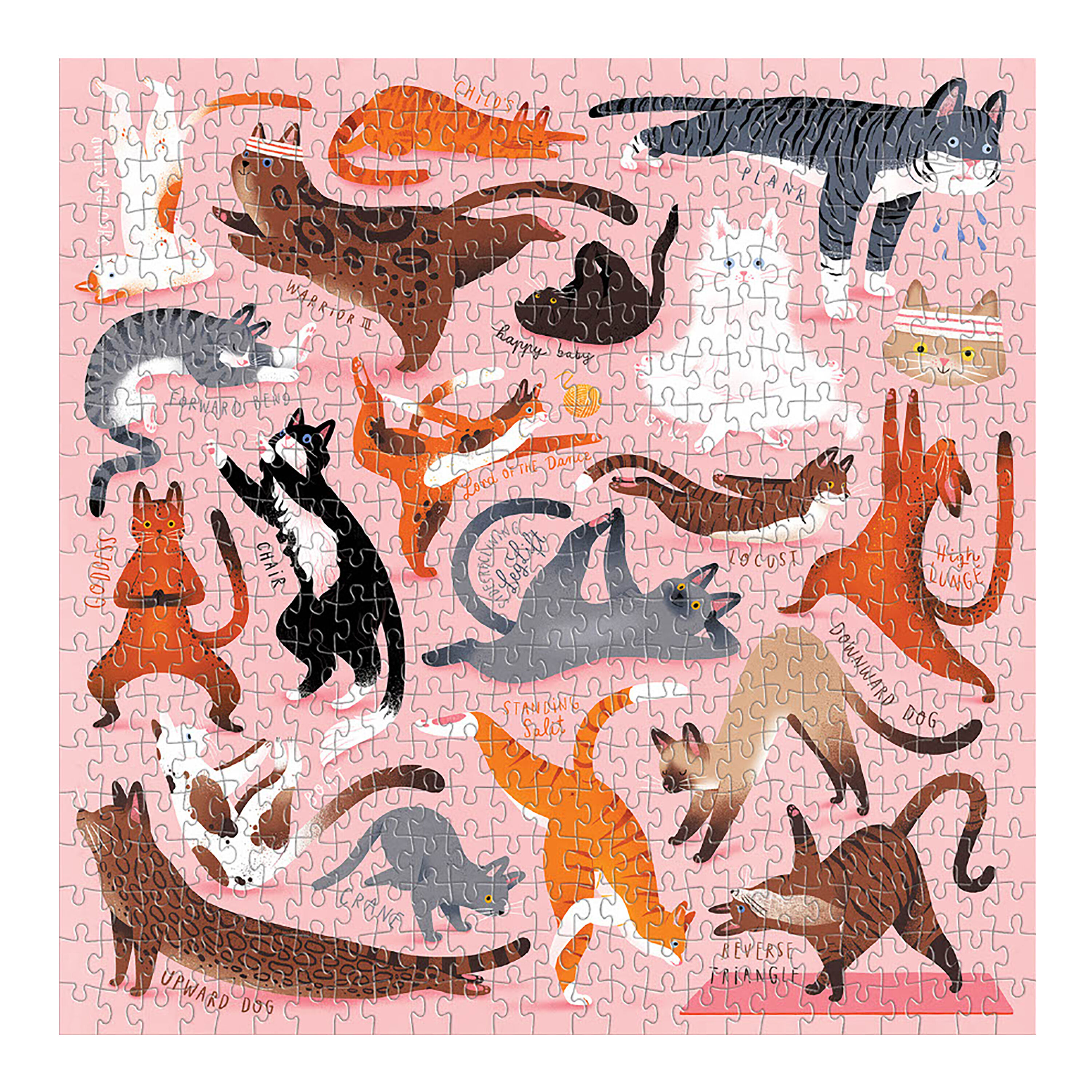 Galison Yoga For Cats 500 Piece Puzzle image number 1