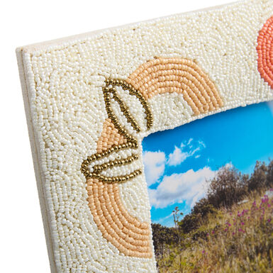 Multicolor Beaded Abstract Botanical Picture Frame Multicolor Beaded Abstract Botanical Picture Frame