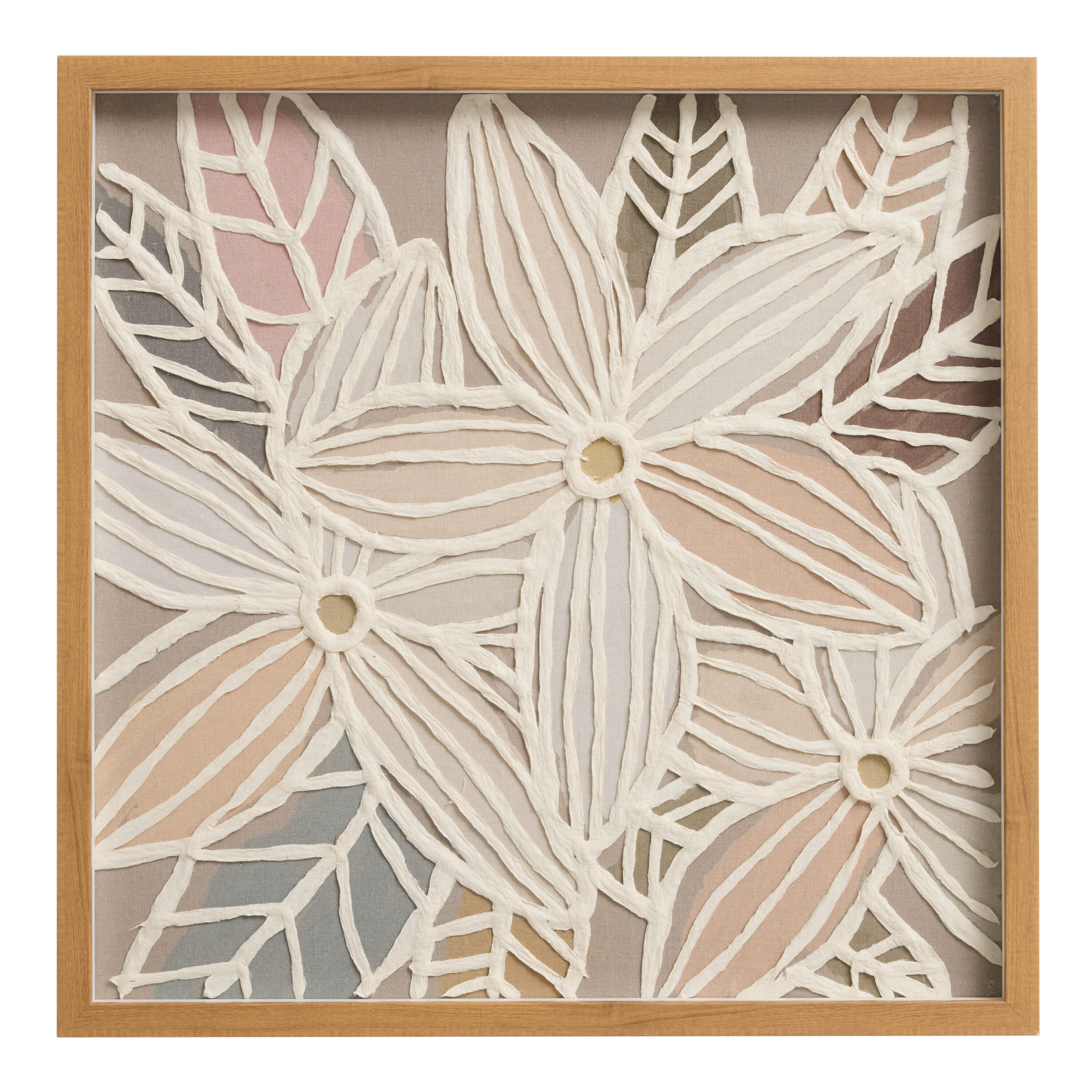 Rice Paper and Pastel Daisies Shadow Box Wall Art image number 0