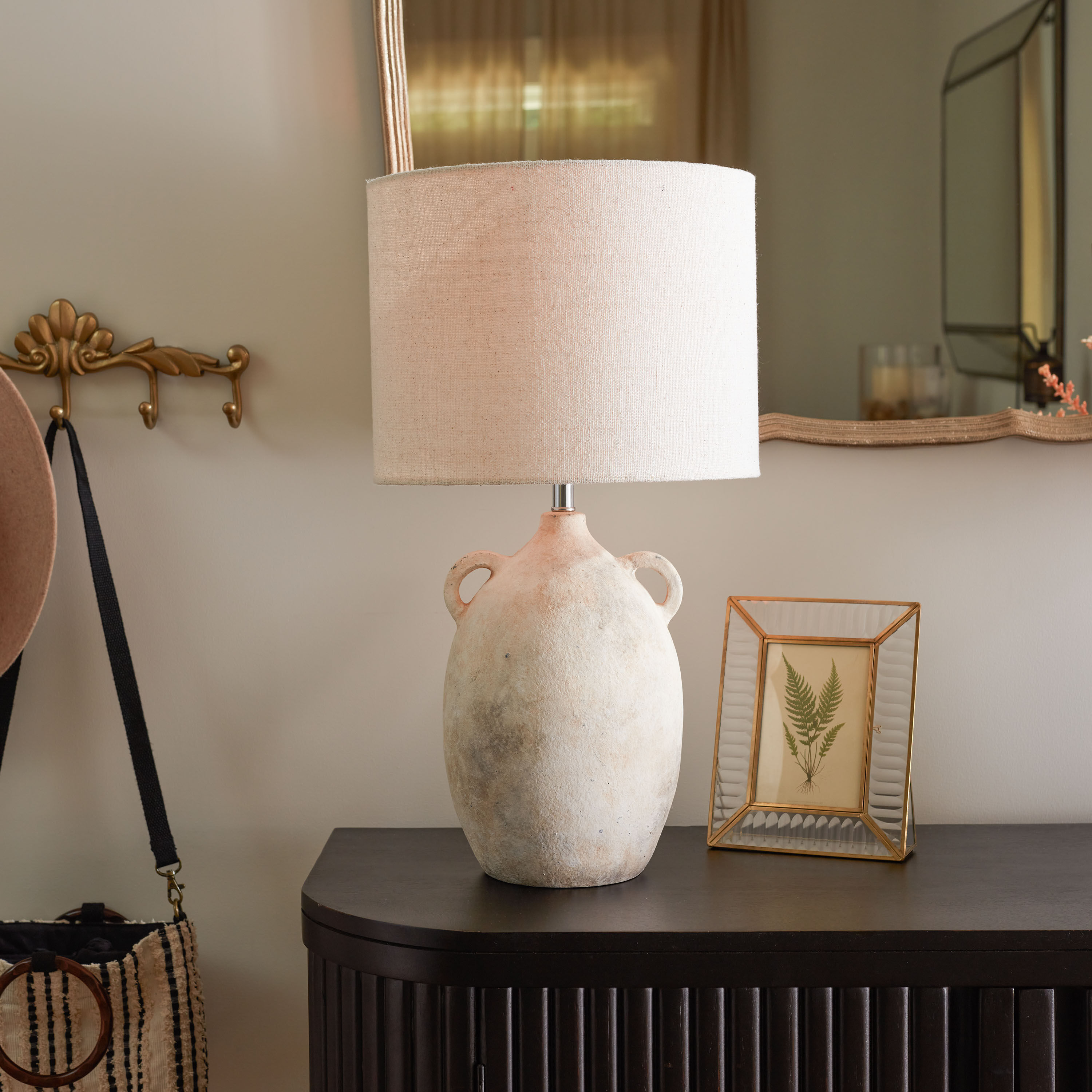 Large white linen lamp shade on sale