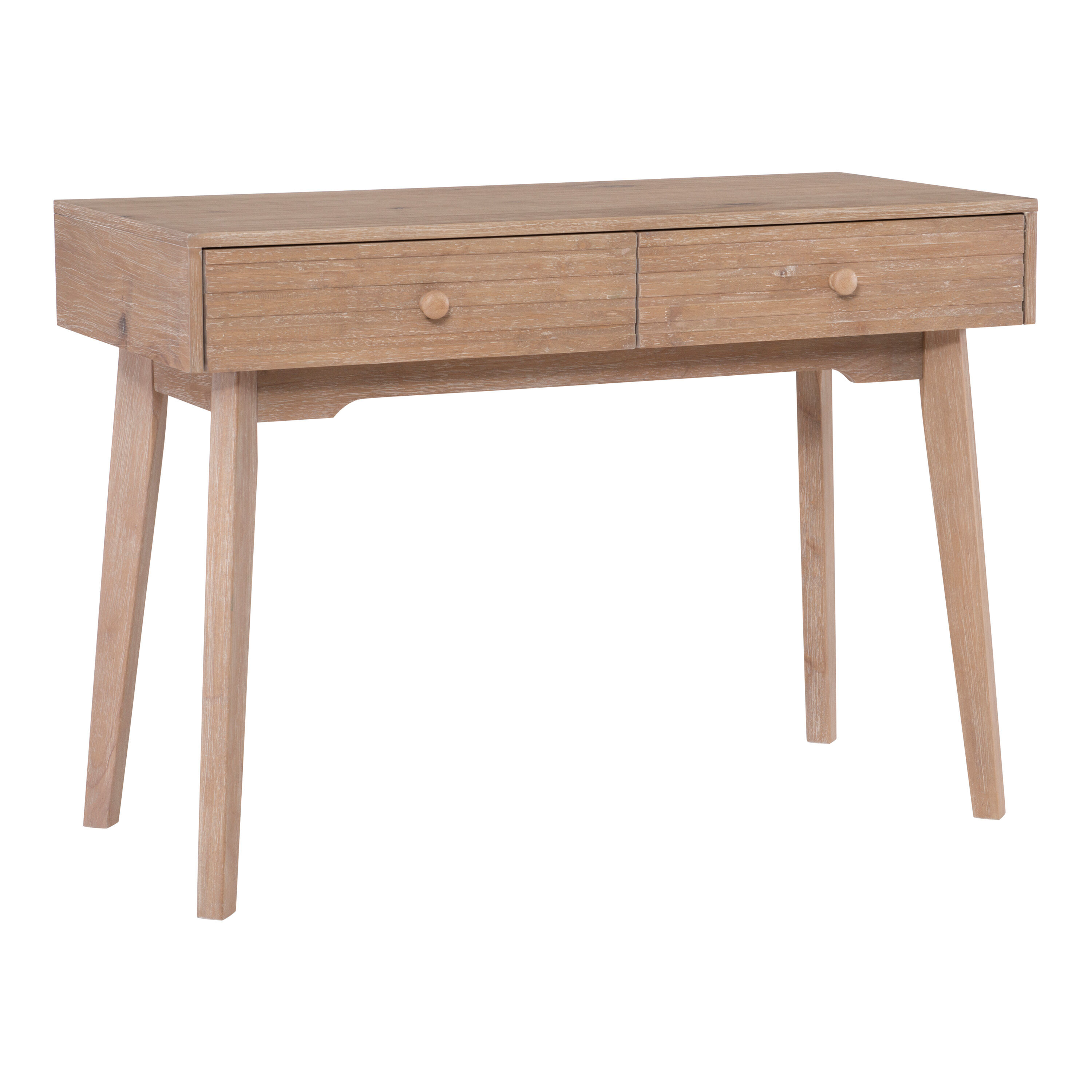 Saskia Wood Mid Century Desk with Drawers World Market