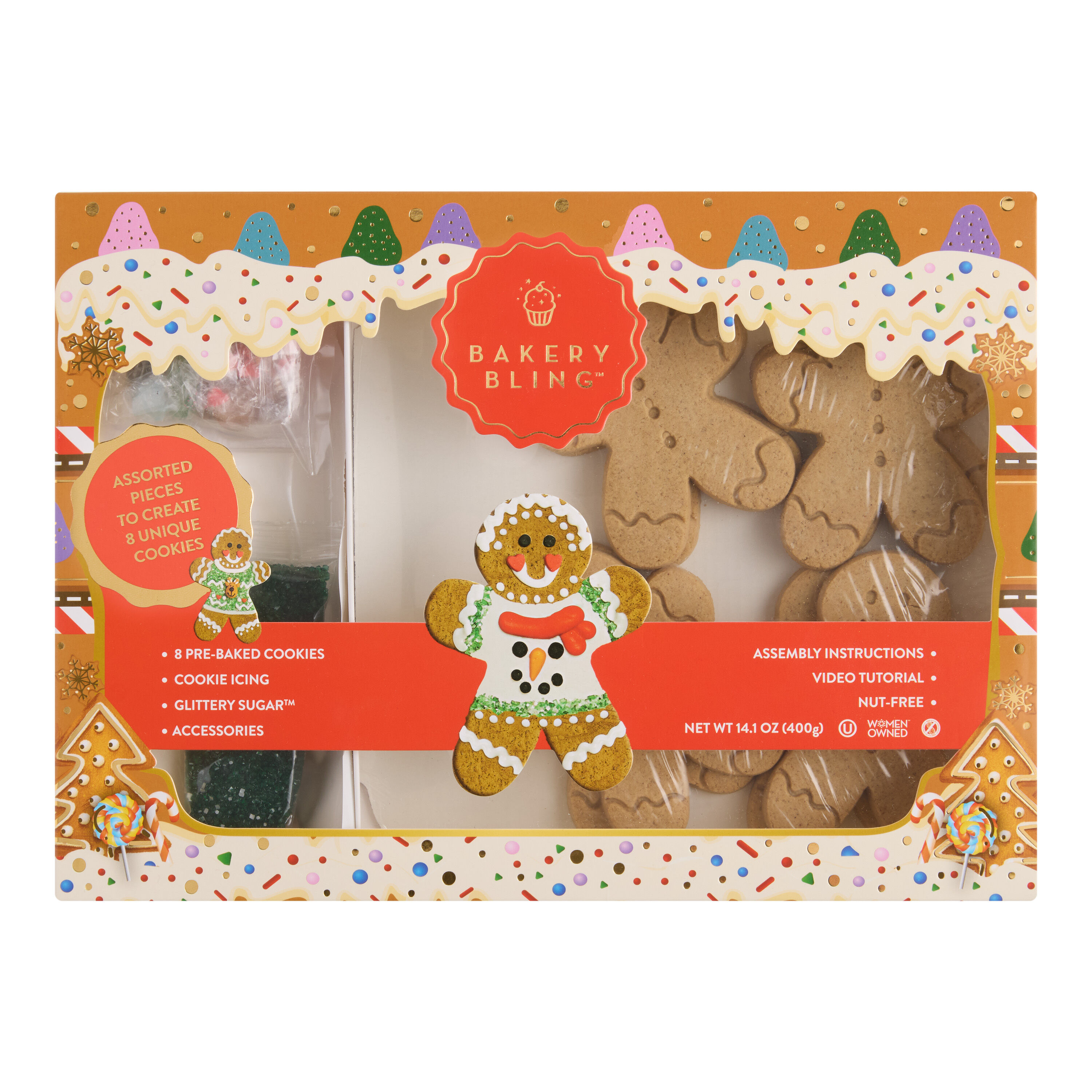 Bakery Bling Gingerbread Man Holiday Cookie Decorating Kit image number 0