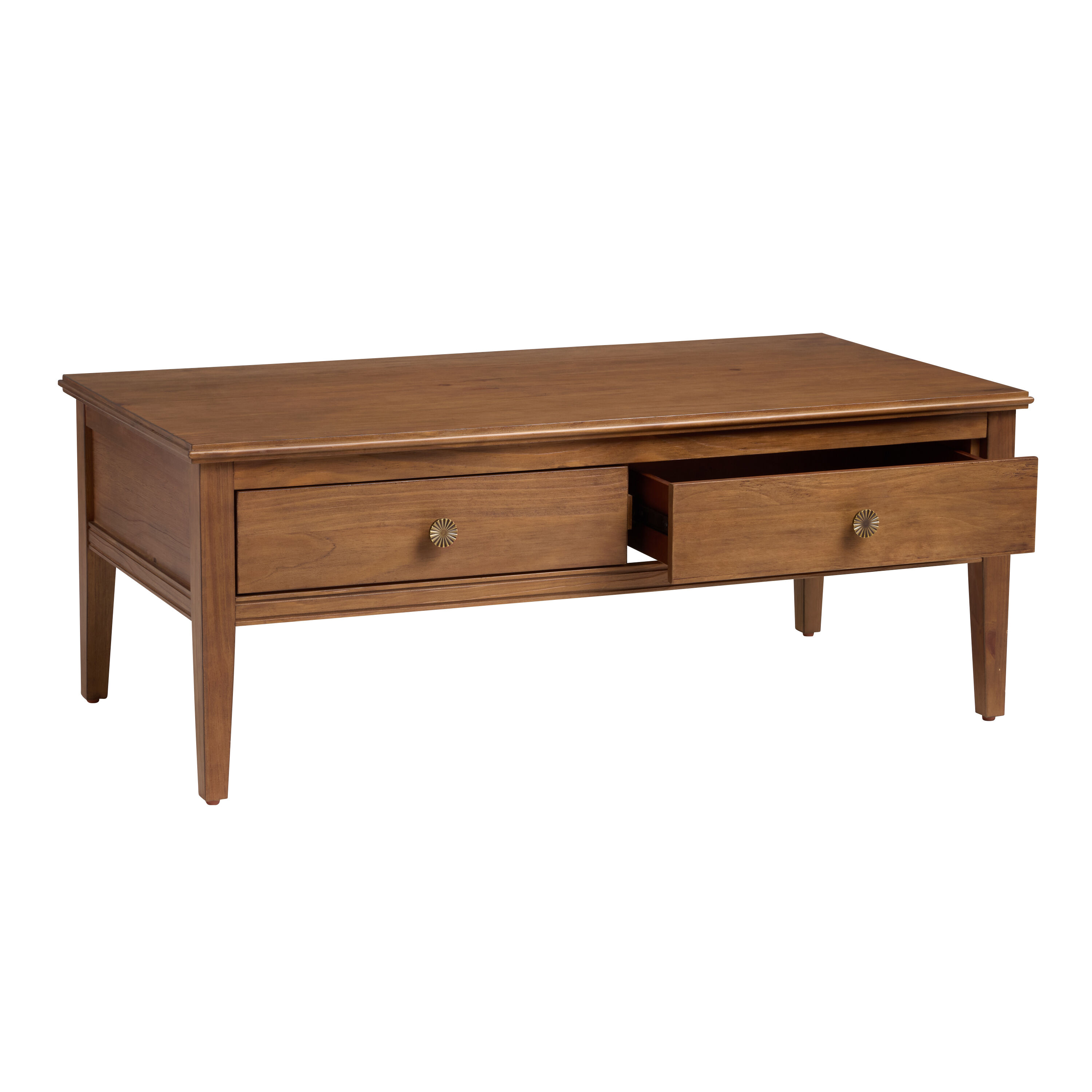 Becker Warm Chestnut Pine Wood Coffee Table with Drawers image number 3