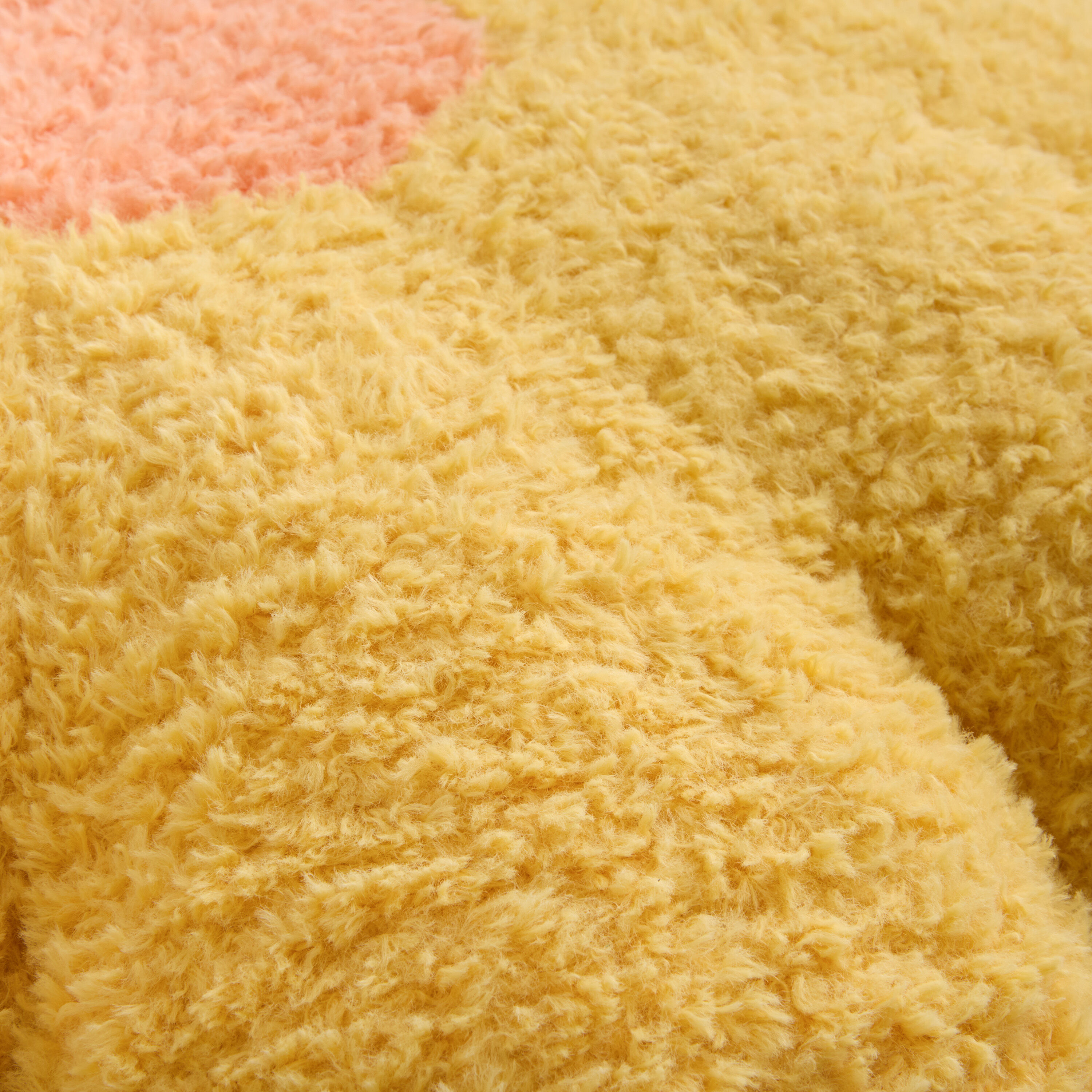 Golden Yellow Fuzzy Daisy Shaped Floor Cushion image number 2