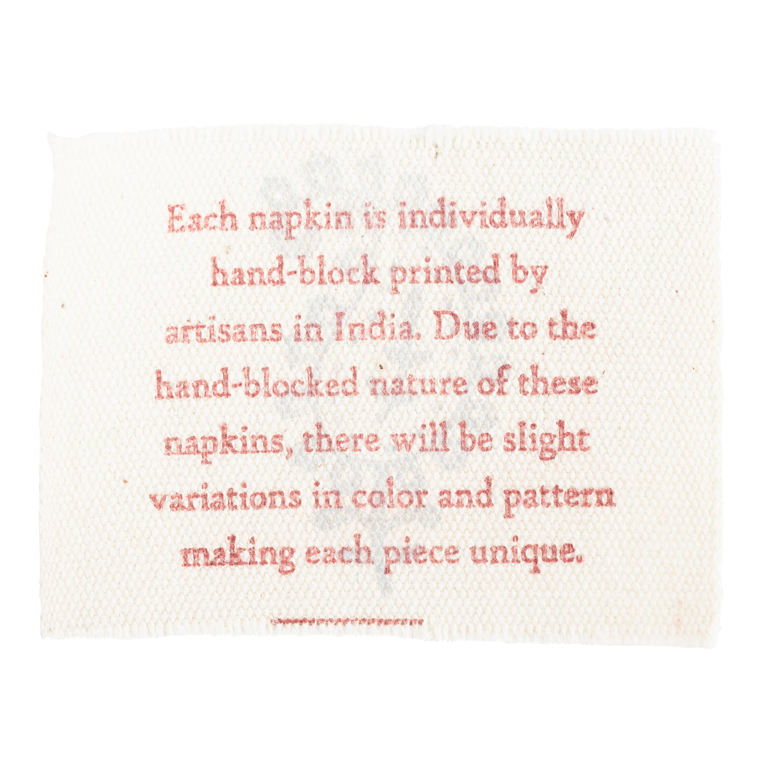 Dark Green and Blue Floral Sketch Block Print Napkin image number 3