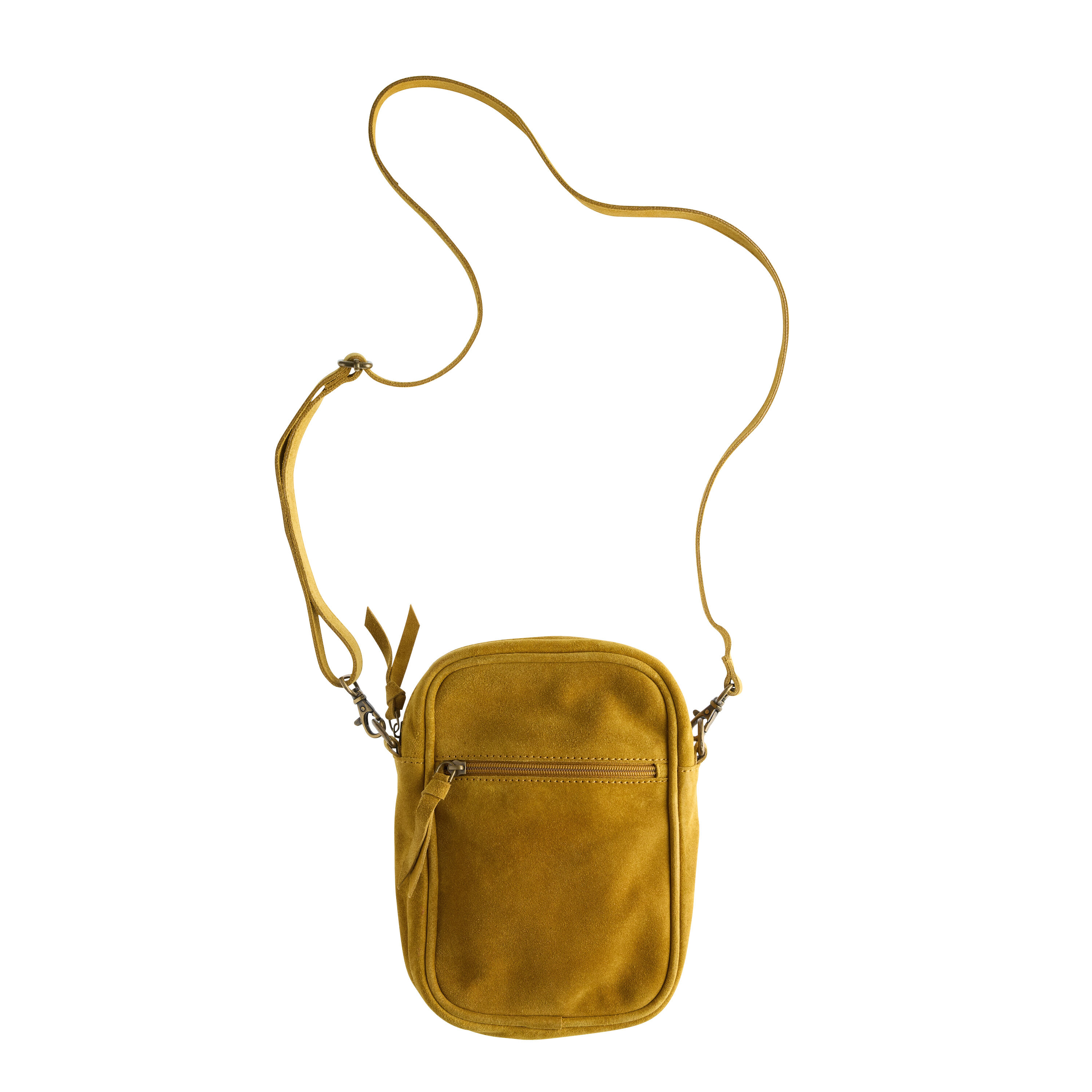 ★you a use★ Mellow bag Suede/Gold Mustard Suede Leather Crossbody Bag - World Market