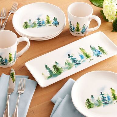 Watercolor Winter Tree Salad Plate Watercolor Winter Tree Salad Plate