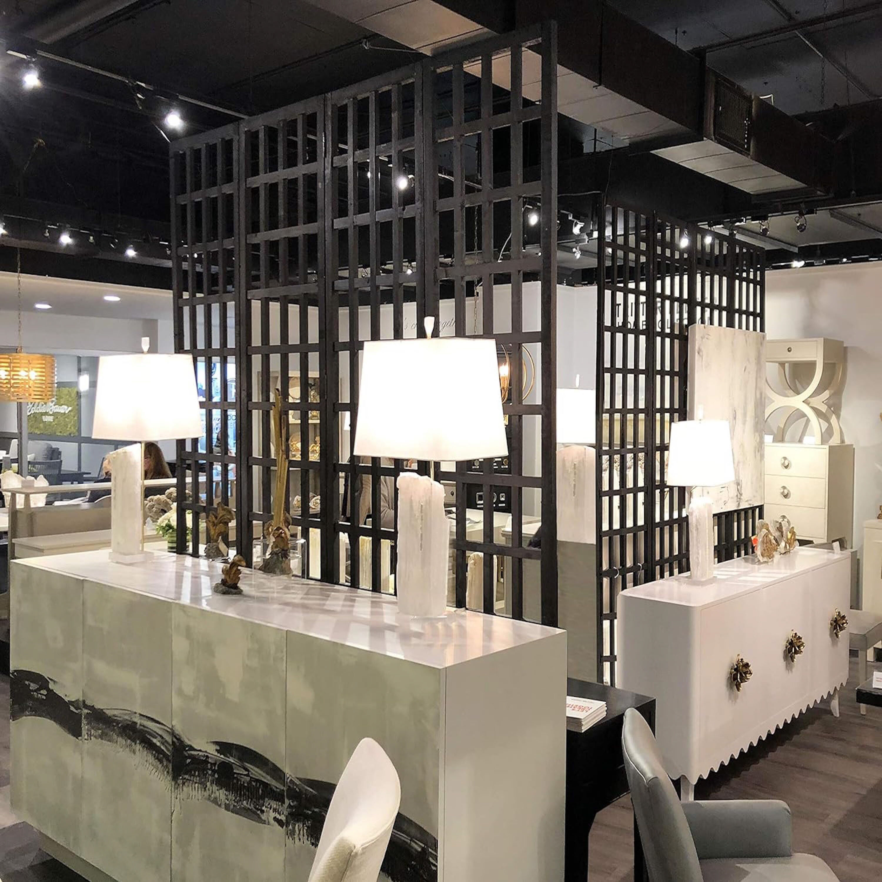 Dakota Tall Brown Wood Windowpane 4 Panel Folding Screen image number 1