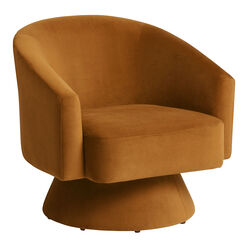 Abbey Velvet Upholstered Swivel Chair