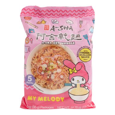 A-Sha My Melody Friendly Scallion Instant Noodles 5 Pack A-Sha My Melody Friendly Scallion Instant Noodles 5 Pack