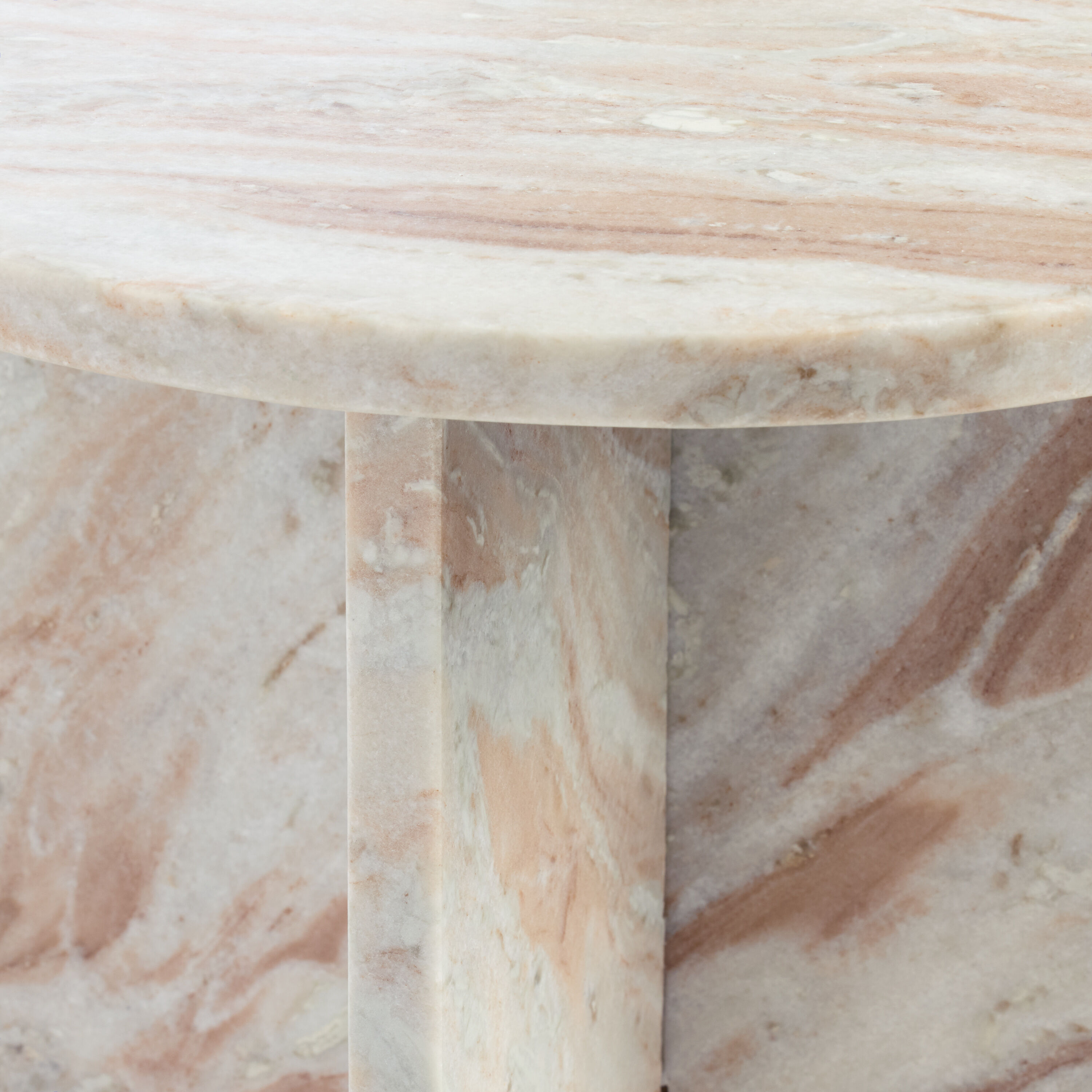 Clemens Round Brown Torrento Marble Cross Base End Table image number 3