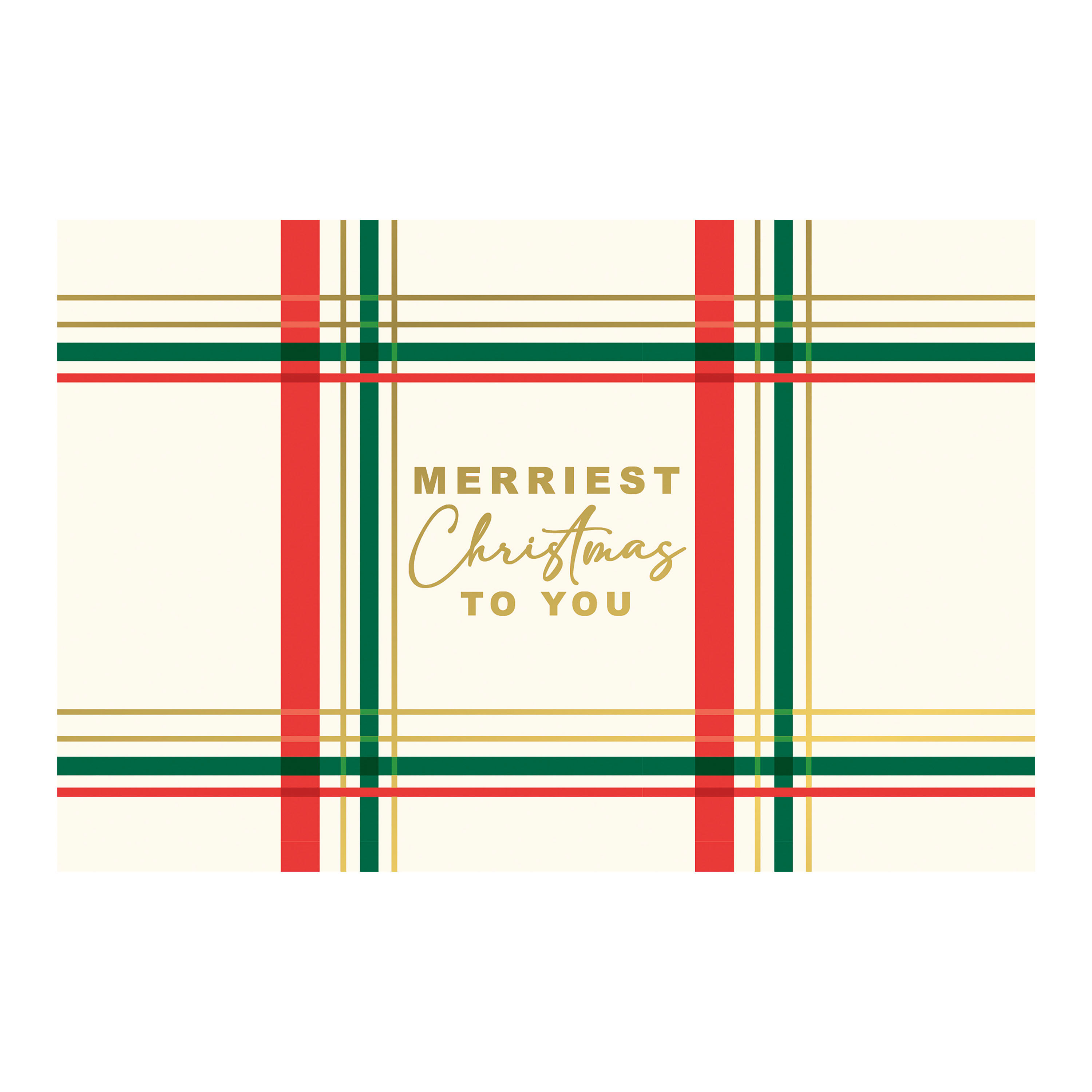 Red and Green Plaid Merriest Christmas Boxed Cards 15 Count image number 0