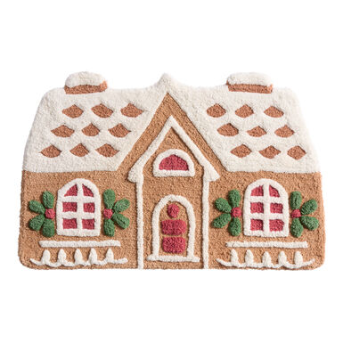 Multicolor Gingerbread House Tufted Bath Mat Multicolor Gingerbread House Tufted Bath Mat