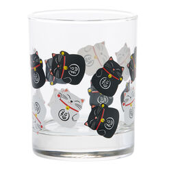 Lucky Cat Double Old Fashioned Glass