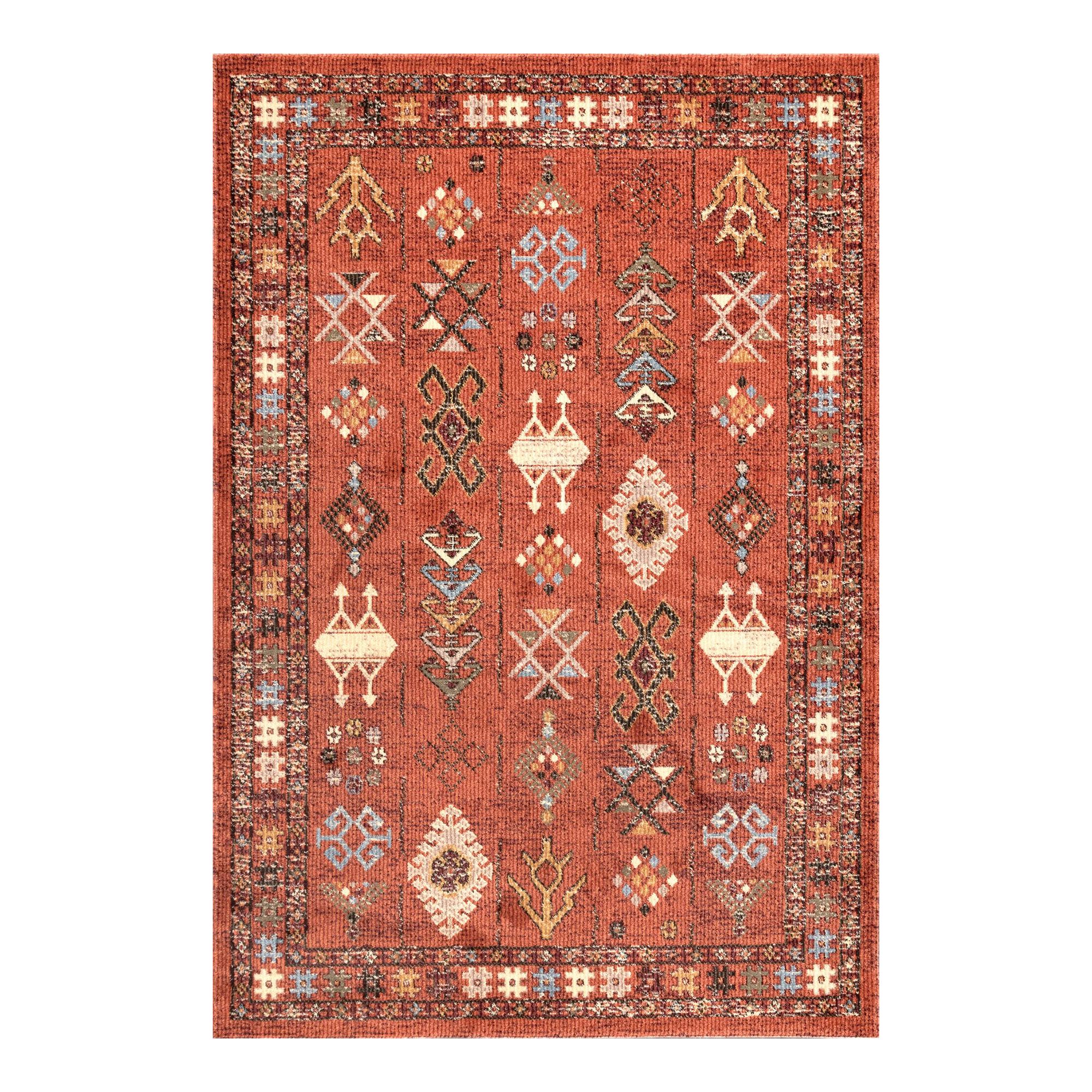 Leah Orange Vintage Style Area Rug - World Market