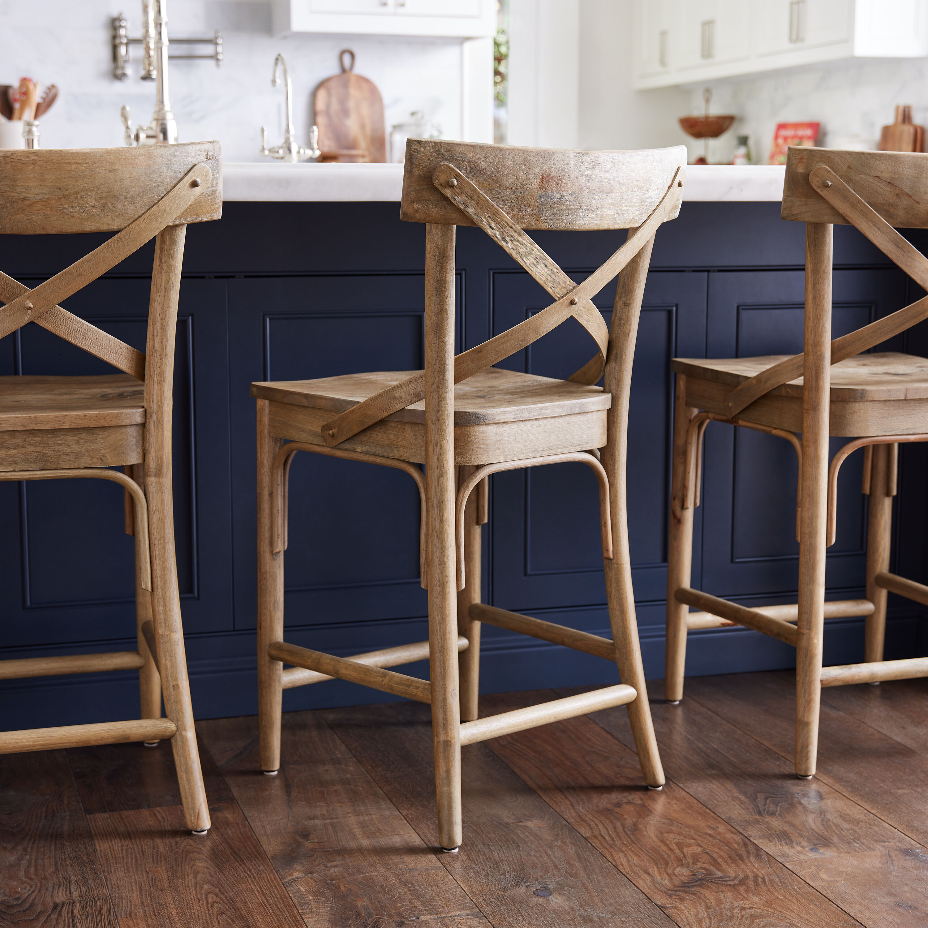 Bistro Distressed Wood Counter Stool World Market