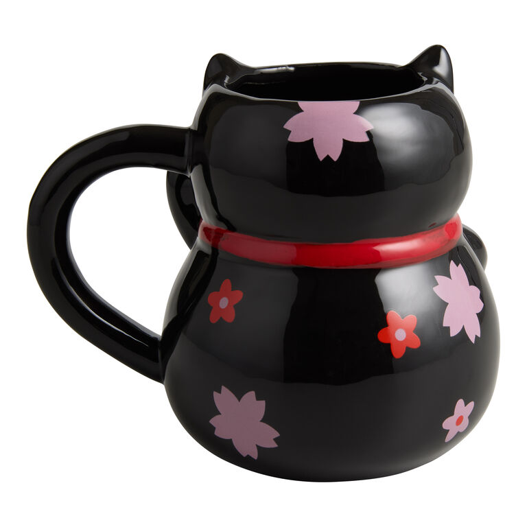 Lucky Cat Figural Ceramic Mug image number 3