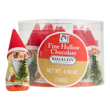 Riegelein Holiday Milk Chocolate Santas with Trees Drum Riegelein Holiday Milk Chocolate Santas with Trees Drum