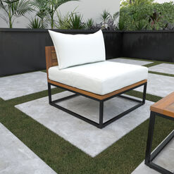 Isabela Acacia Wood Modular Outdoor Sectional Armless Chair