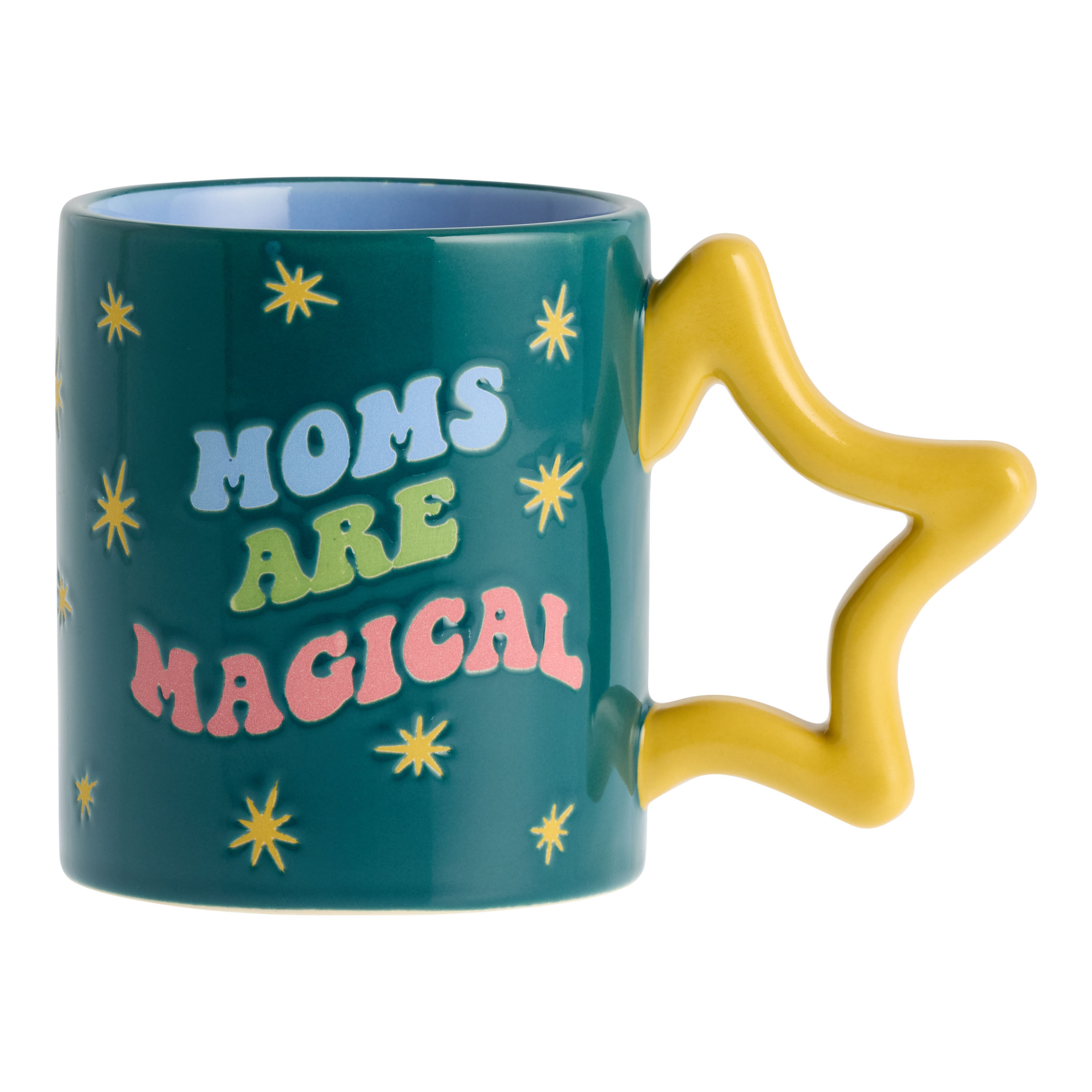 Dark Teal Moms Are Magical Star Handle Ceramic Mug image number 0