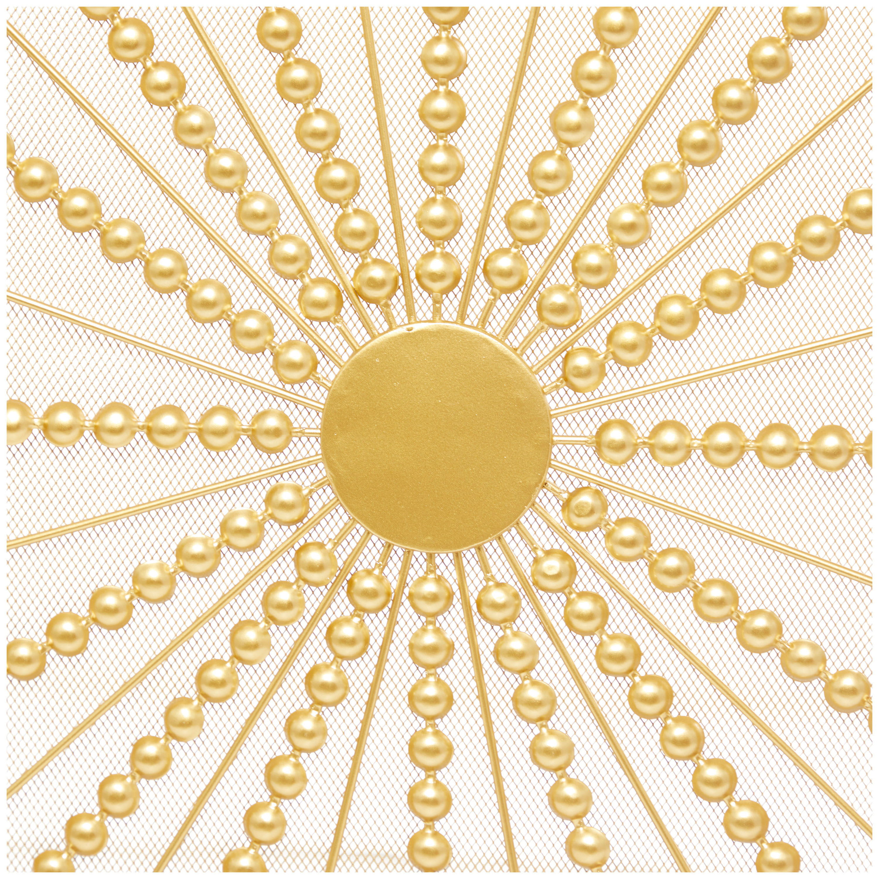 Gold Metal Mesh Starburst 3 Panel Folding Fireplace Screen image number 3