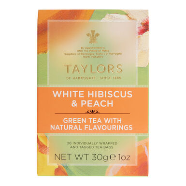 Taylors of Harrogate White Hibiscus Peach Green Tea 20 Count Taylors of Harrogate White Hibiscus Peach Green Tea 20 Count