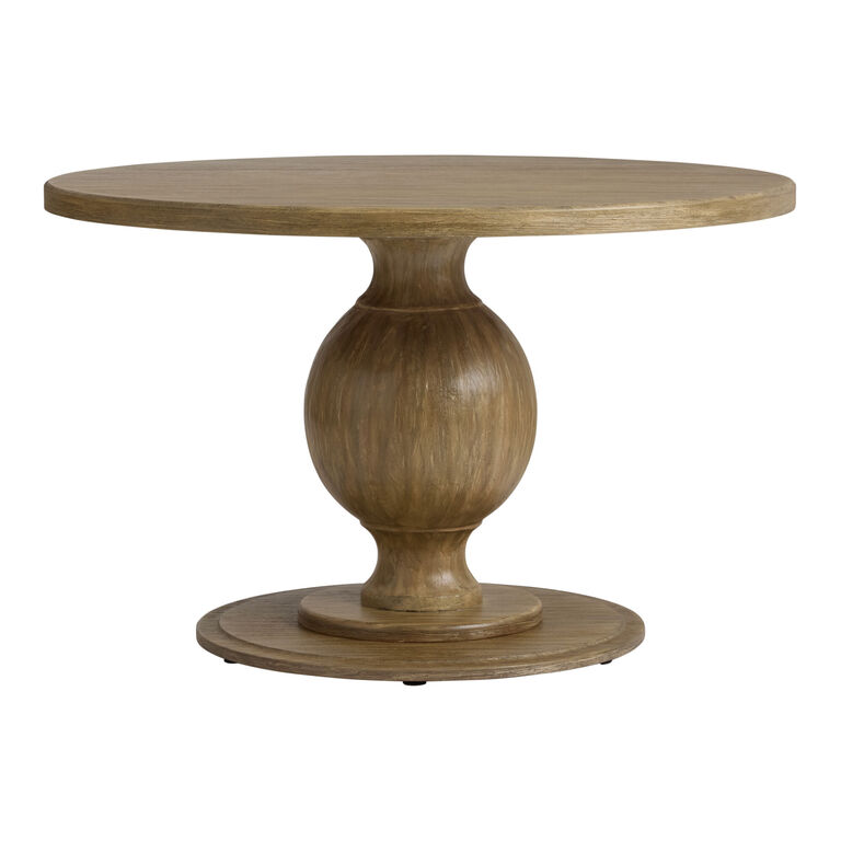 Blanca Round Whitewash Wood Dining Table image number 3