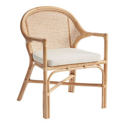 Jody Honey Rattan Cane Dining Chair with Cushion Set of 2
