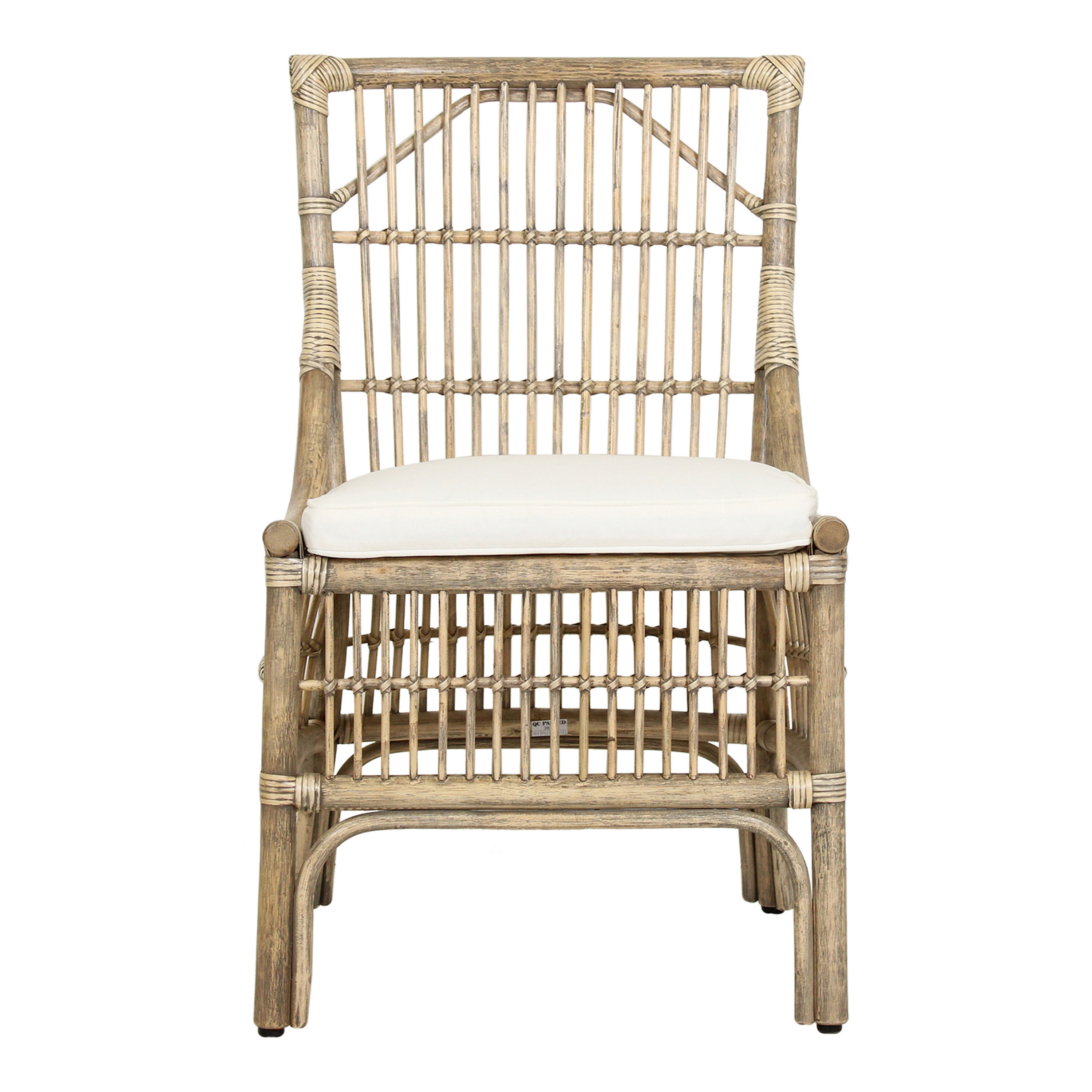 Cunard Rattan Slat Back Upholstered Dining Chair 2 Piece Set image number 2