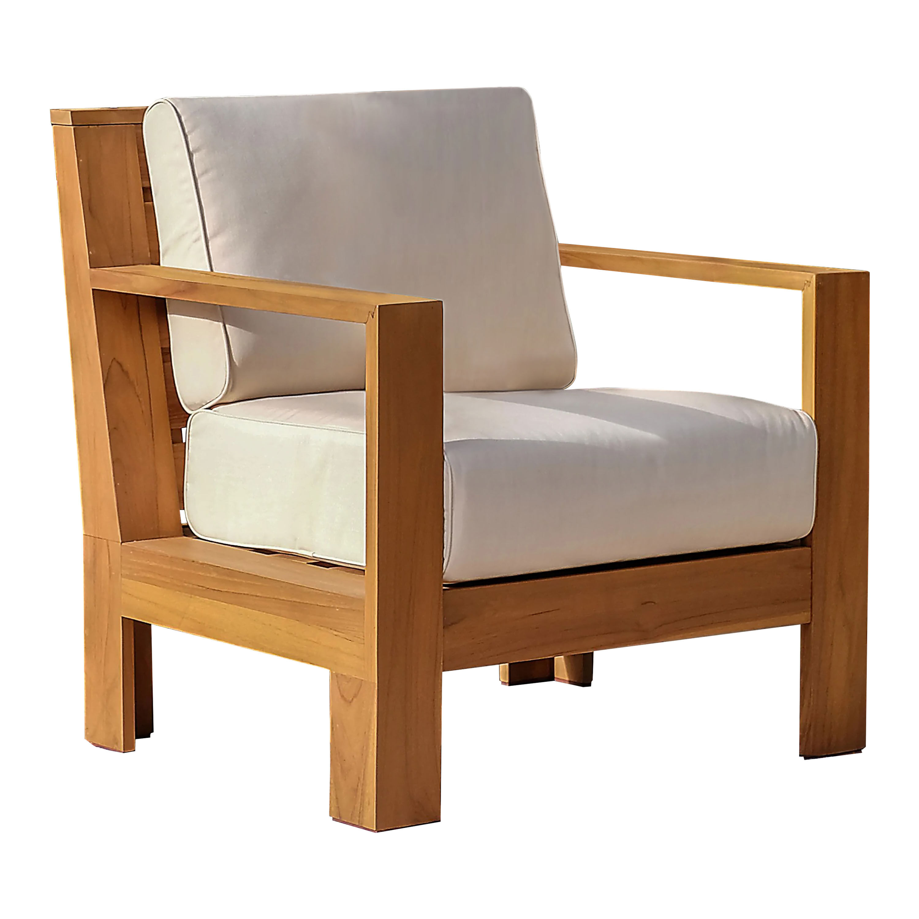 Briony Teak Wood and Sunbrella Cushion Outdoor Chair image number 0