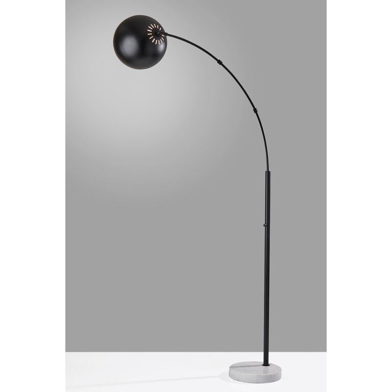 Astoria Marble And Metal Dome Arc Floor Lamp image number 2