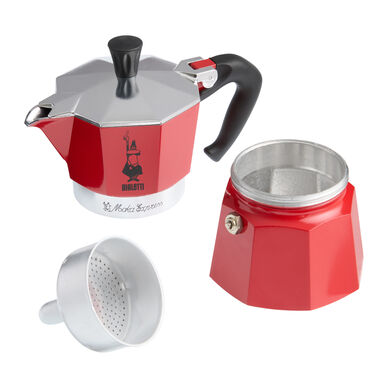 Bialetti Red Moka Express 3 Cup Stovetop Espresso Maker Bialetti Red Moka Express 3 Cup Stovetop Espresso Maker