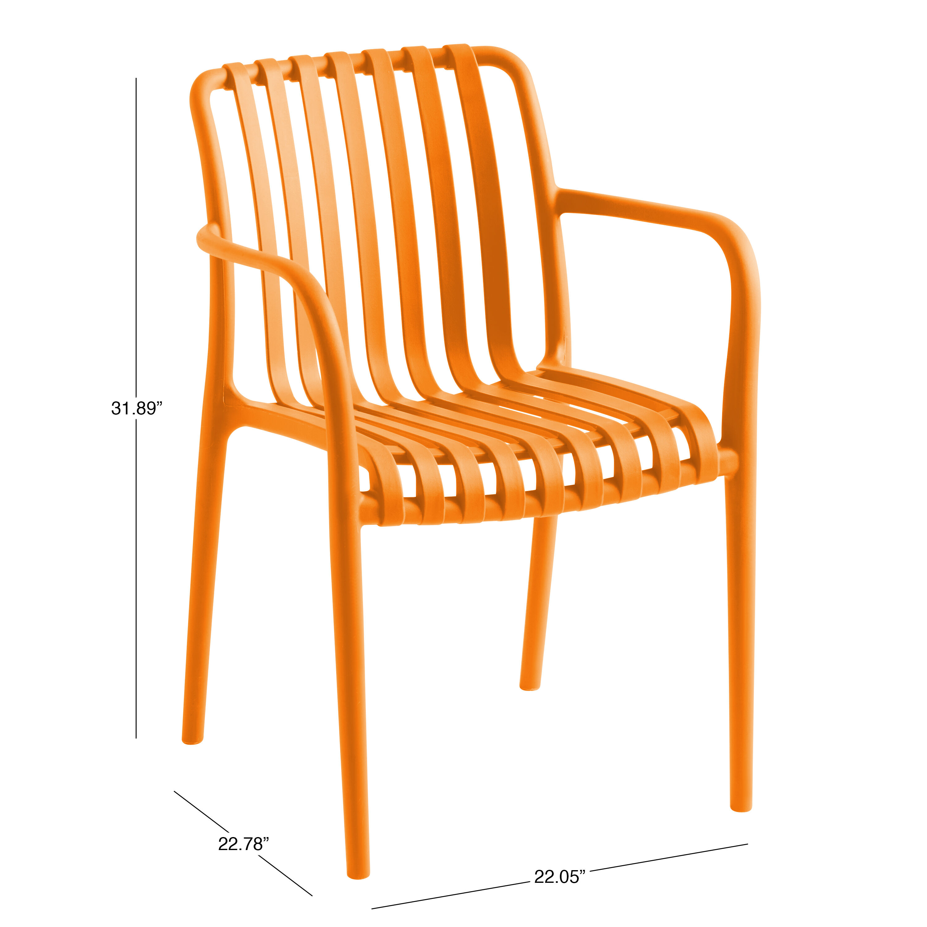 Salina Plastic Stacking Outdoor Armchair Set of 2 image number 4