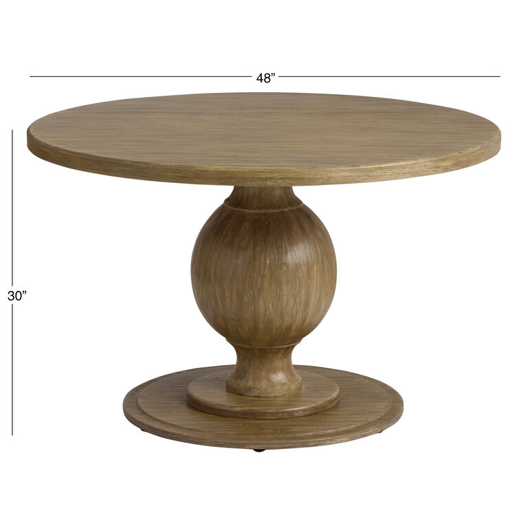 Blanca Round Whitewash Wood Dining Table image number 6